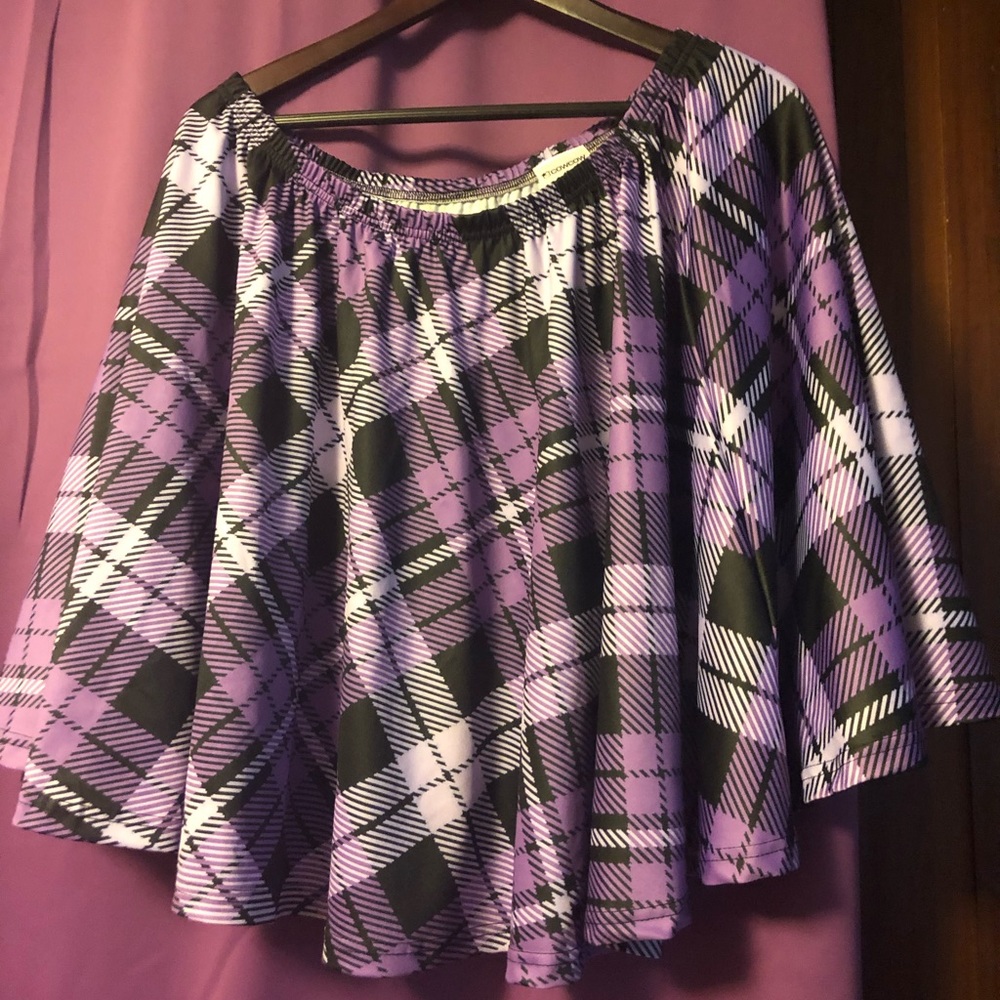Purple Plaid Skirt 3XL above the knee